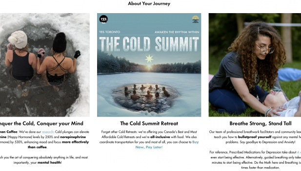 Cold Summit vision and objective content cards